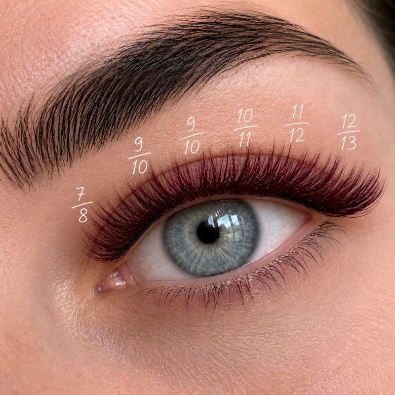 Eyelash Extensions Burgundy PLATINUM 20 lines Сurl С 0.07 6-14mm NEW