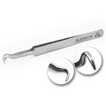 Tweezers for Eyelash Extensions Hook PLATINUM Steel Collection