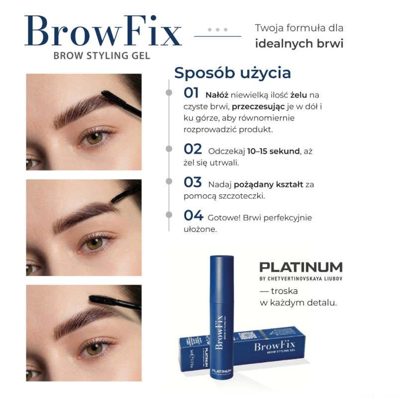 Brow Styling Gel BrowFix with a Caring Formula PLATINUM 5 ml