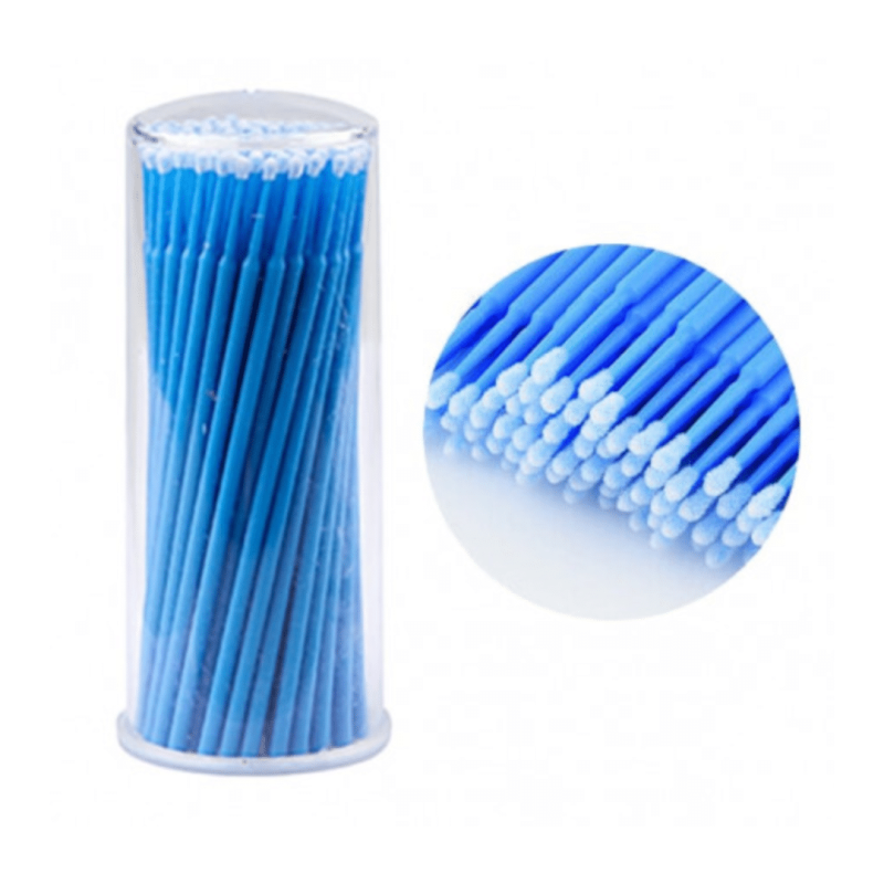 Microbrush Applicators in a Tube 100 pcs PLATINUM blue