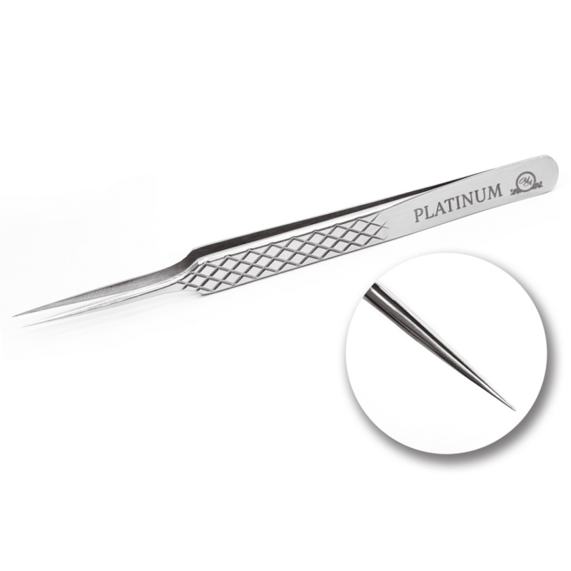 Tweezers for Eyelash Extensions A-Typical Diamond Silver PLATINUM Steel Collection