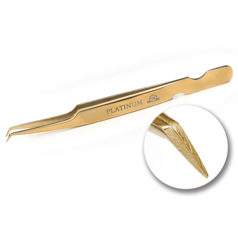 Tweezers for Eyelash Extensions ET 45 Plasma blue PLATINUM Aqua Collection