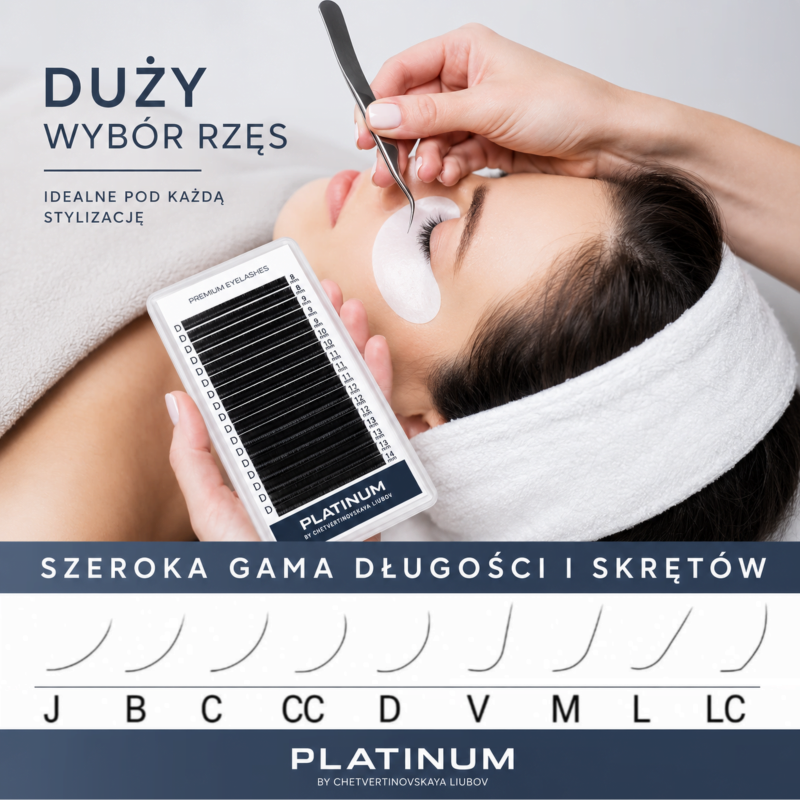 Eyelash Extensions Black PLATINUM 24 lines Сurl C 0.07 9mm NEW
