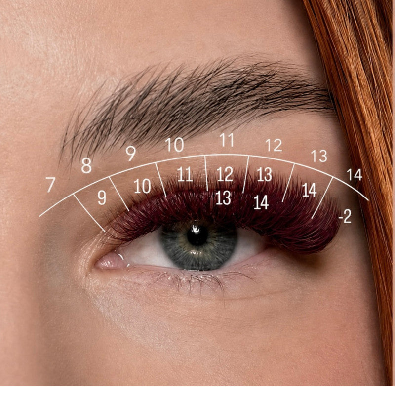 Eyelash Extensions Burgundy PLATINUM 20 lines Сurl С 0.07 6-14mm NEW