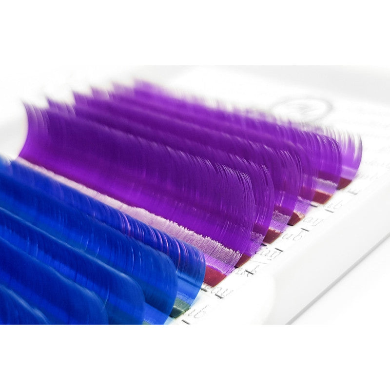 Eyelalash Extensions Color (Purple/Blue/Green) PLATINUM Curl C 0.07 8–13mm