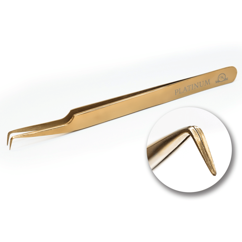 Tweezers for Eyelash Extension ET 15 rose gold PLATINUM Rose Luxe
