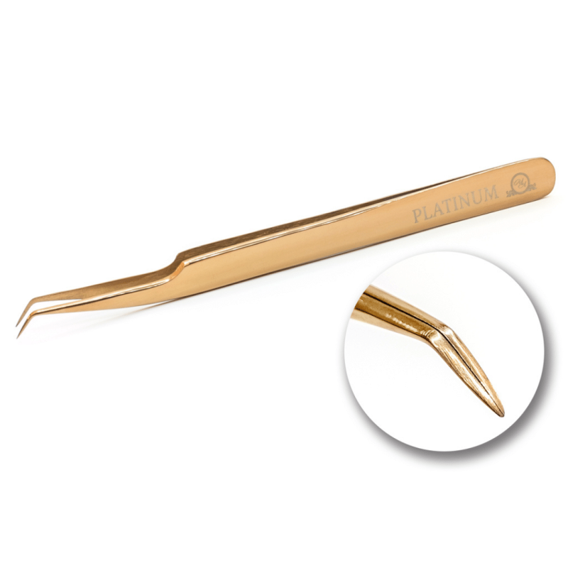 Tweezers for Eyelash Extensions ET 45 Rose Gold Mini 5 mm PLATINUM Rose Luxe