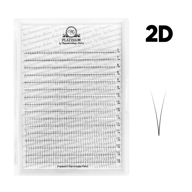 Ready Fan Eyelash Clusters PLATINUM 2D 0.07 Curl D 7–14 mm