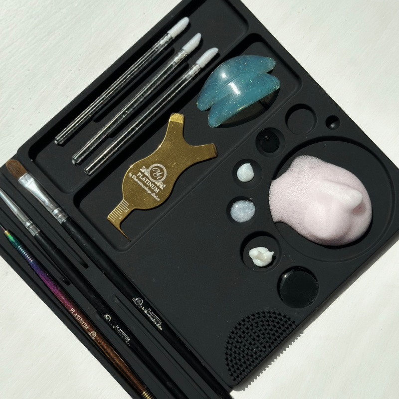 Silicone Palette for Lamination with Brush and Tool Holders