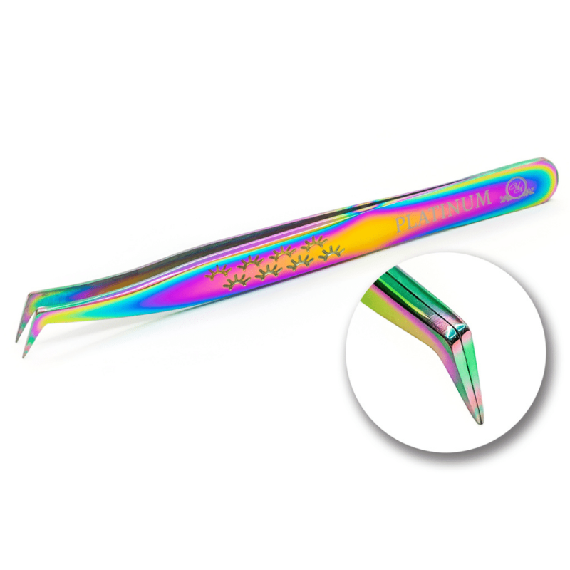 Tweezers for Eyelash Extensions Volume Multicolor Lash PLATINUM Multicolor Collection
