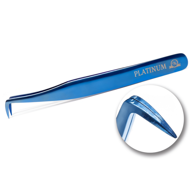 Tweezers for Eyelash Extensions Volume Plasma PLATINUM Aqua Collection