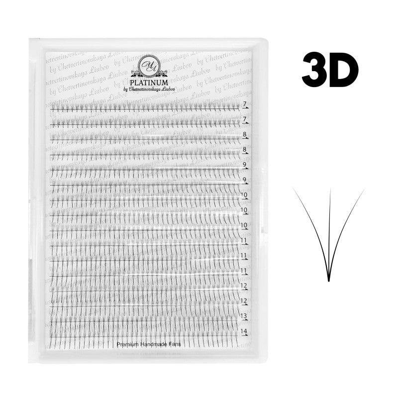 Ready Fan Eyelash Clusters PLATINUM 3D 0.07 Curl C 7–14 mm
