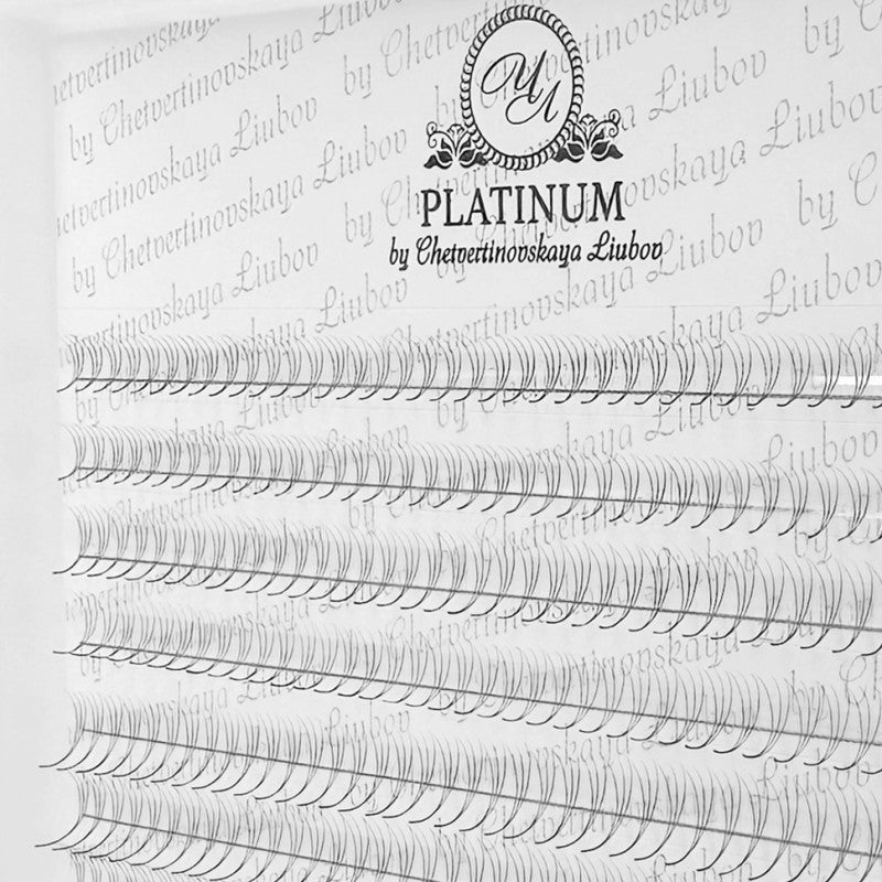 Ready Fan Eyelash Clusters PLATINUM 3D Curl C 0.07 mm 7–14 mm, 1600 fans