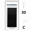 Ready Fan Eyelash Clusters 3D Black U-Shape Curl C 0.07 9 mm PLATINUM