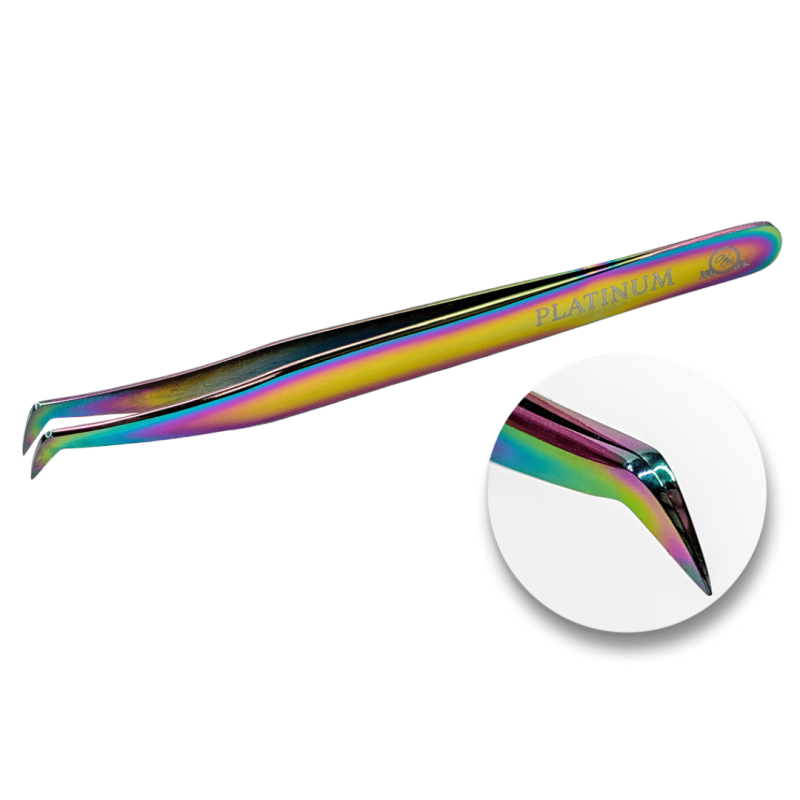 Tweezers for Eyelash Extensions VT 25 Plasma multicolor PLATINUM Multicolor Collection