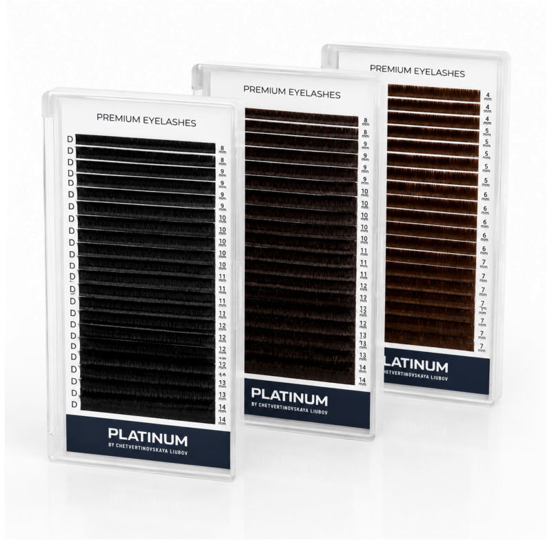 Eyelash Extensions Black PLATINUM 24 lines Сurl CC 0.07 9mm NEW