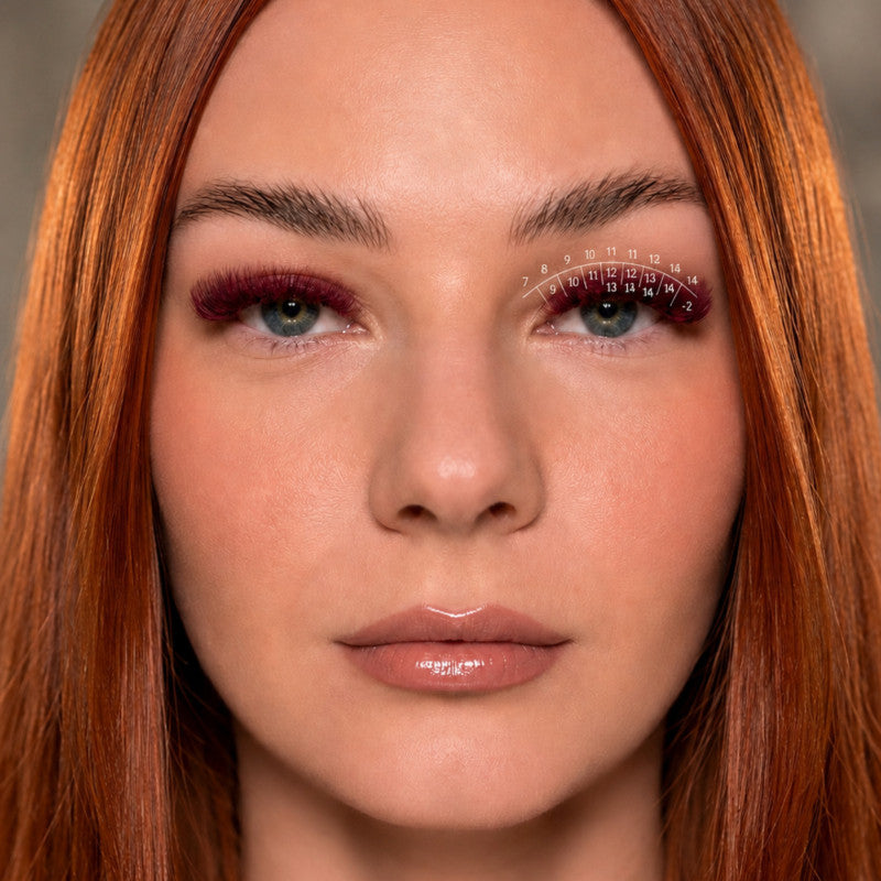 Eyelash Extensions Burgundy PLATINUM 20 lines Сurl С 0.07 6-14mm NEW