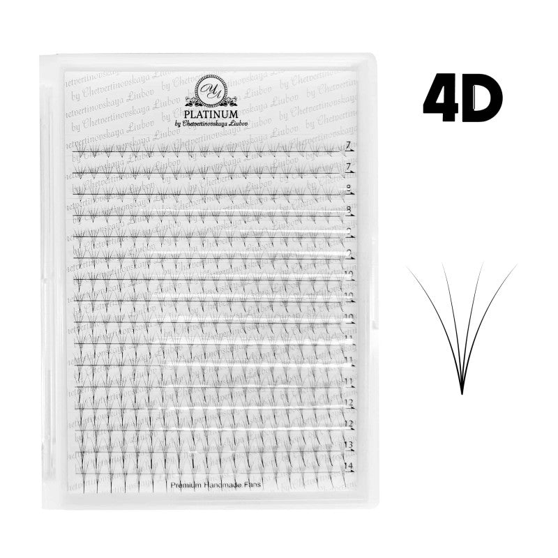Ready Fan Eyelash Clusters PLATINUM 4D 0.07 Curl L 7–14 mm