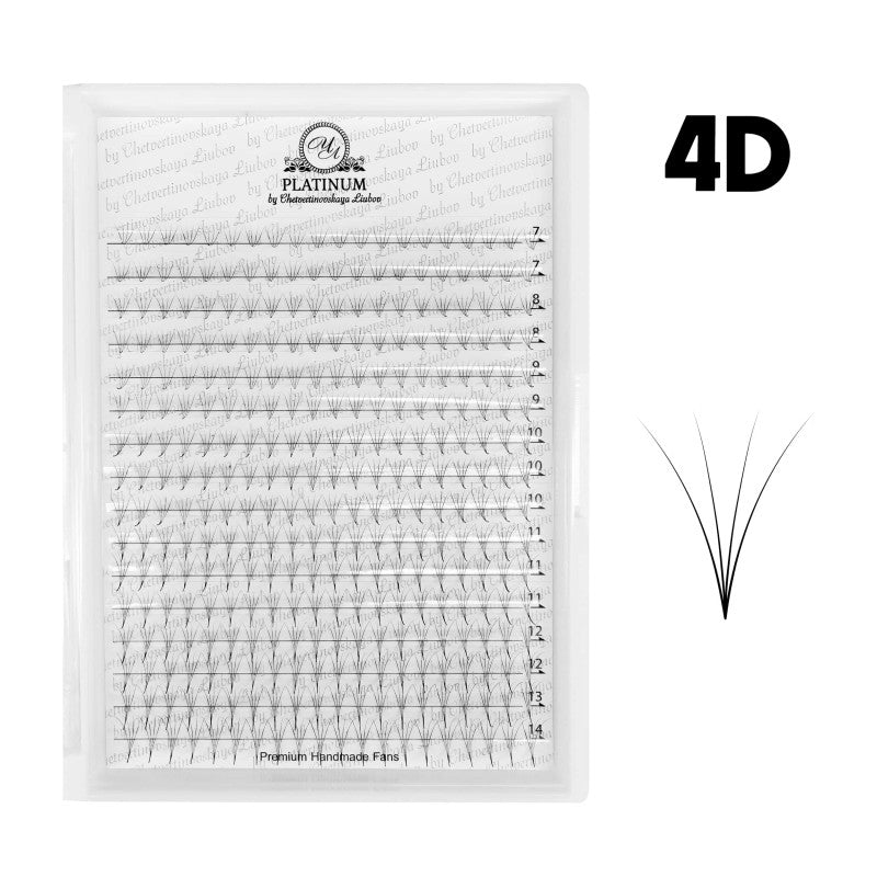 Ready Fan Eyelash Clusters PLATINUM 4D 0.07 Curl L 7–14 mm