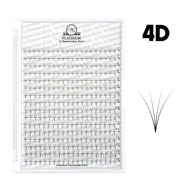 Ready Fan Eyelash Clusters PLATINUM 4D 0.07 Curl L 7–14 mm