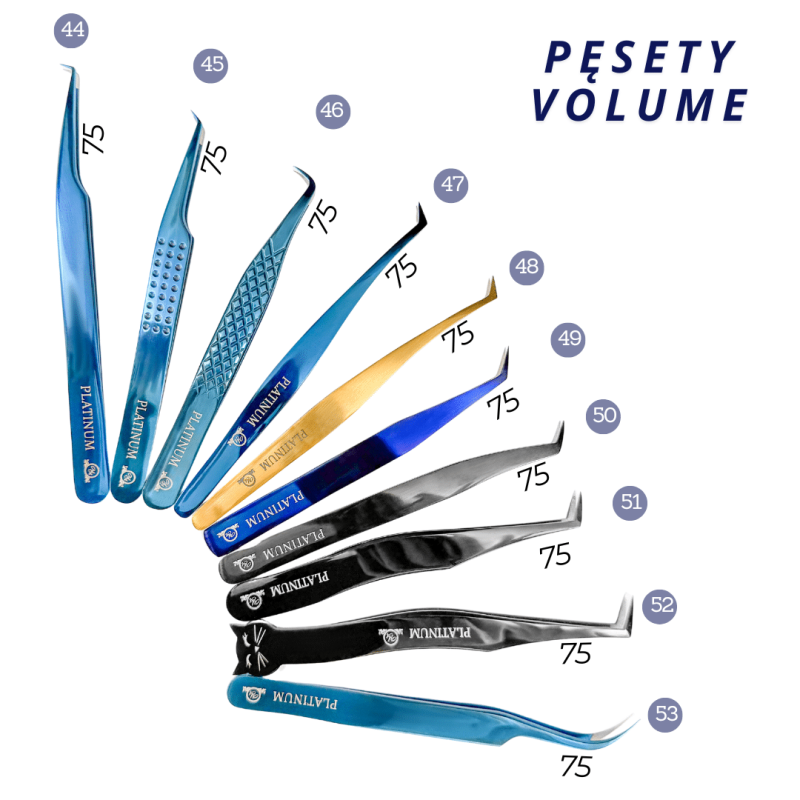 Tweezers for Eyelash Extensions ET 15 Mini Blue Laser PLATINUM Aqua Collection