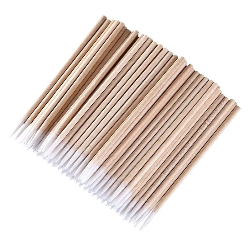 Precision Wooden Sticks with Cotton 100 pcs