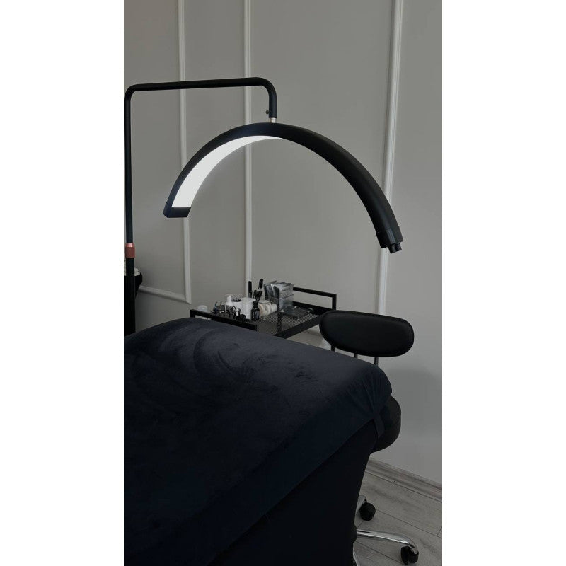 Foldable Cosmetic Bed 60 cm + Memory Foam Mattress + Shadow-Free Cosmetic Lamp MOON PLATINUM - Set №9