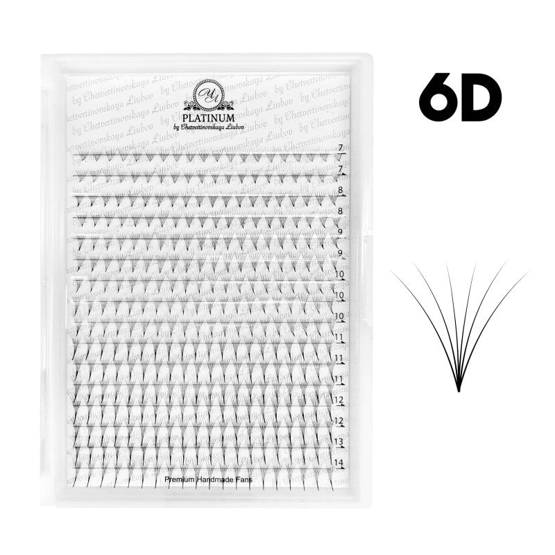 Ready Fan Eyelash Clusters PLATINUM 6D 0.07 Curl D 7–14 mm