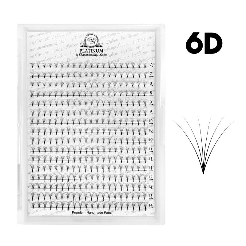Ready Fan Eyelash Clusters PLATINUM 6D 0.07 Curl D 7–14 mm