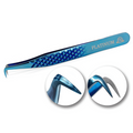 Tweezer for Eyelash Extensions Laser Diamond Blue PLATINUM Aqua Collection