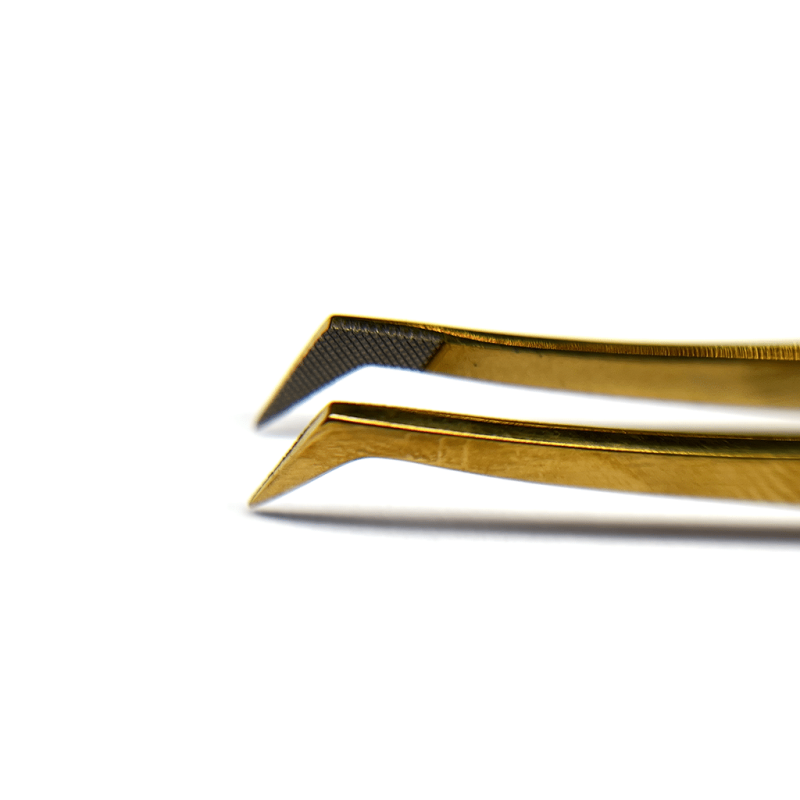 Tweezers for Eyelash Extensions VT Plasma gold Laser PLATINUM Golden Glow