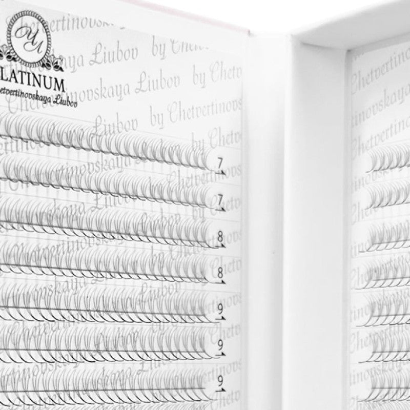 Ready Fan Eyelash Clusters PLATINUM 3D Curl C 0.07 mm 7–14 mm, 1600 fans