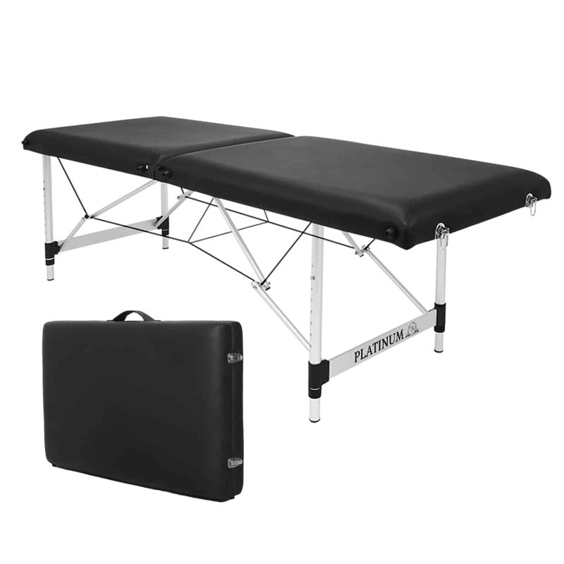 Foldable Cosmetic Bed 60 cm + Memory Foam Mattress + Shadow-Free Cosmetic Lamp MOON PLATINUM - Set №9