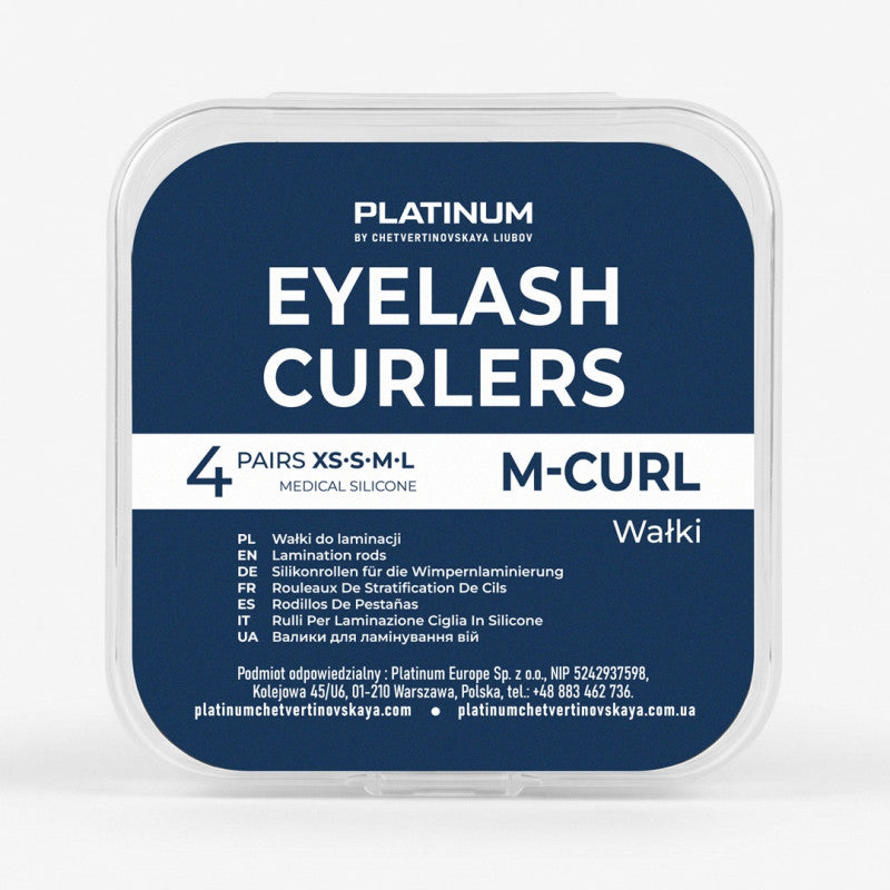 Silicone Lash Lifting Shields M-Curl 4 Pairs PLATINUM