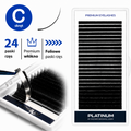 Eyelash Extensions Black PLATINUM 24 lines Сurl C 0.07 8-14mm NEW