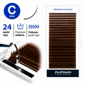 Eyelash Extensions Brown PLATINUM 24 lines Сurl C 0.07 9mm NEW
