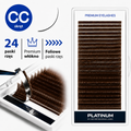 Eyelash Extensions Brown PLATINUM 24 lines Сurl СC 0.07 6-13mm NEW