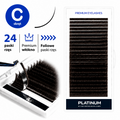 Eyelash Extensions Dark Choco PLATINUM 24 lines Сurl C 0.07 6-13mm NEW