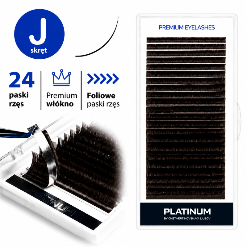 Eyelash Extensions Dark Choco PLATINUM 24 lines Сurl J 0.07 8-14mm NEW