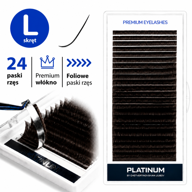 Eyelash Extensions Dark Choco PLATINUM 24 lines Сurl L 0.10 6-13mm NEW