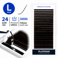 Eyelash Extensions Dark Choco PLATINUM 24 lines Сurl L 0.10 6-13mm NEW