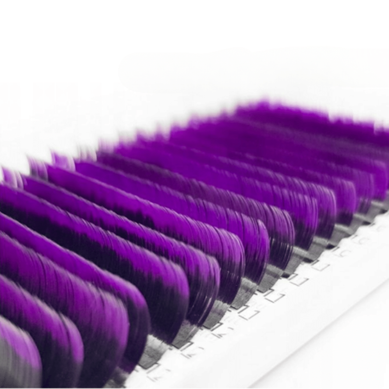 Eyelash Extensions Color Ombre Violet PLATINUM Curl CC 0.10 8–14mm