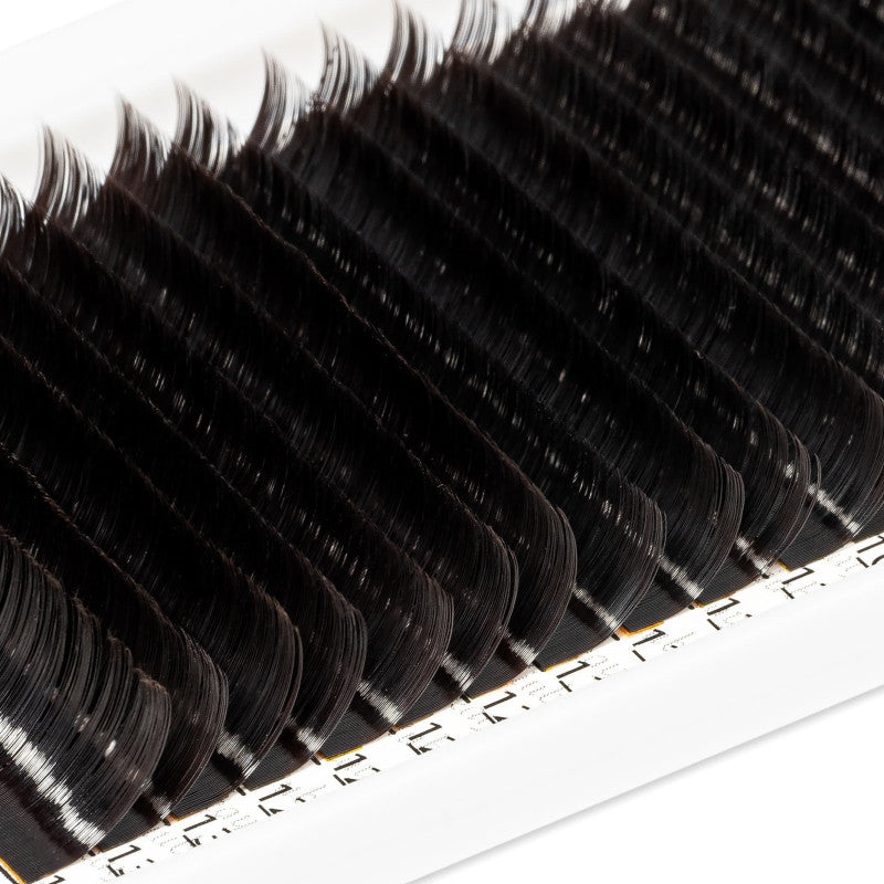 Eyelash Extensions Dark Choco PLATINUM 20 lines Сurl L 0.07 8-14mm