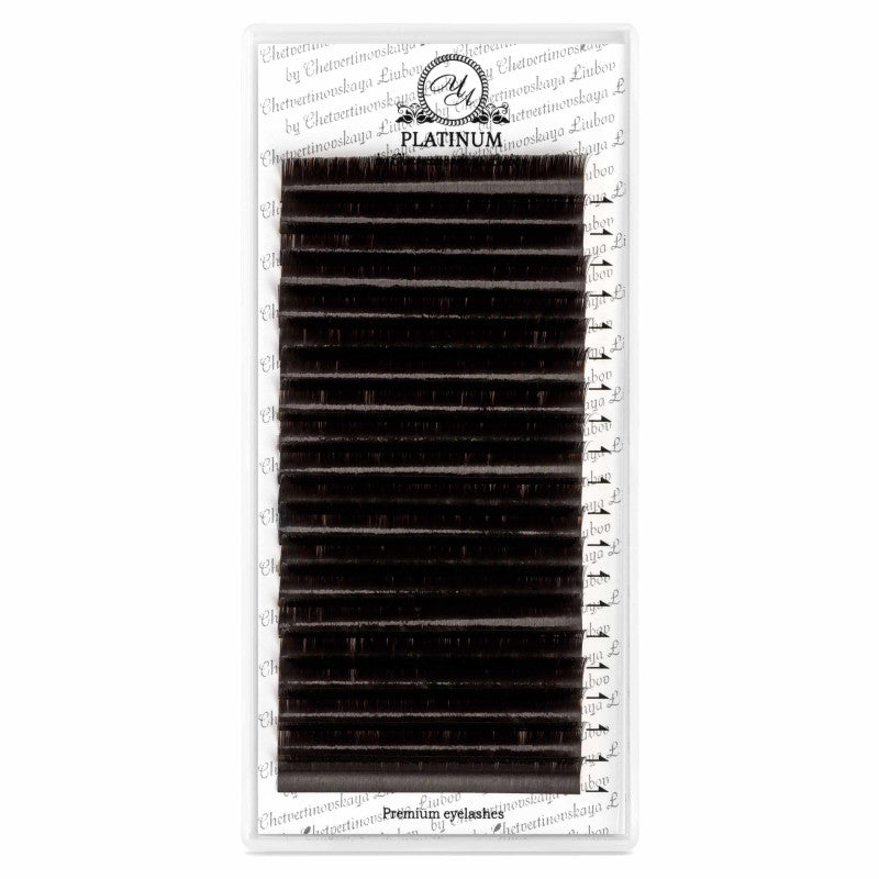 Eyelash Extensions Dark Choco PLATINUM 20 lines Сurl J 0.07 8-15mm