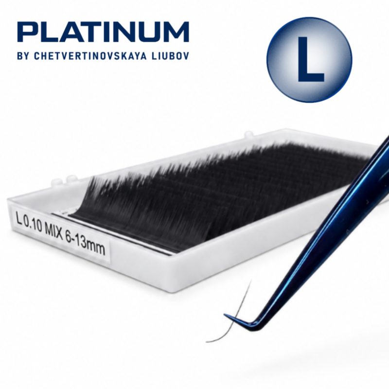 Eyelash Extensions Black PLATINUM 24 lines Сurl L 0.07 11mm NEW