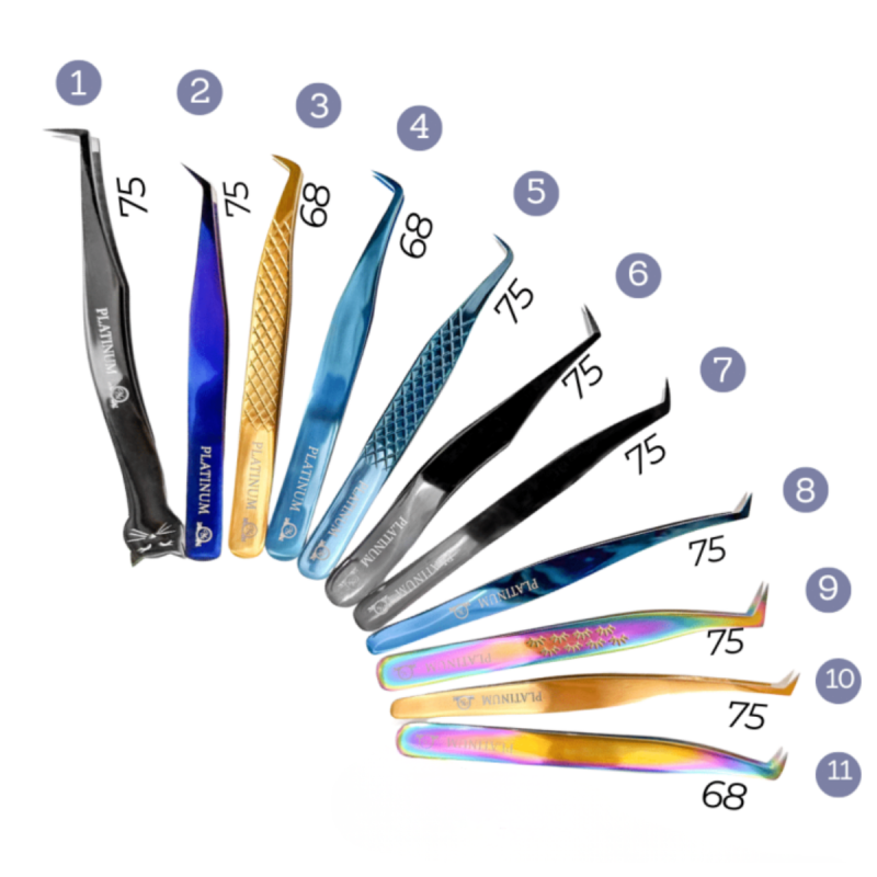 Tweezers for Eyelash Extensions VT 25 Plasma multicolor PLATINUM Multicolor Collection