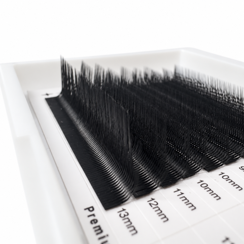 Ready Fan Eyelash Clusters FOX Black Curl M 0.07 7–13 mm PLATINUM