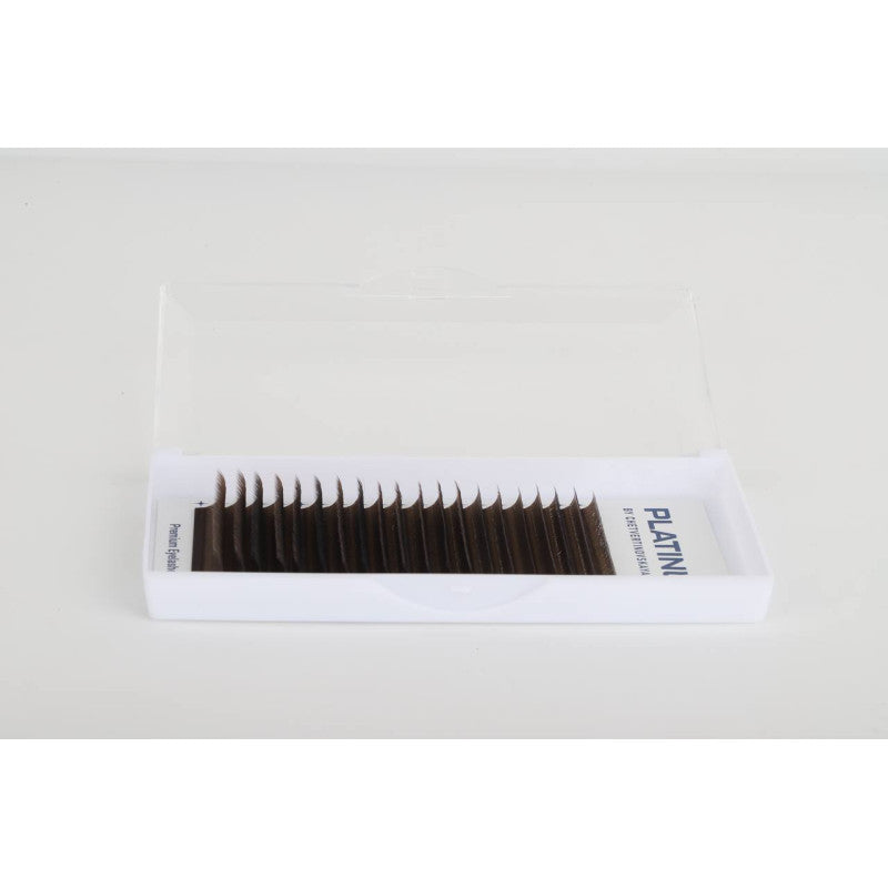 Ready Fan Eyelash Clusters 3D Dark Choco W-Shape Curl C 0.07 6–13 mm PLATINUM