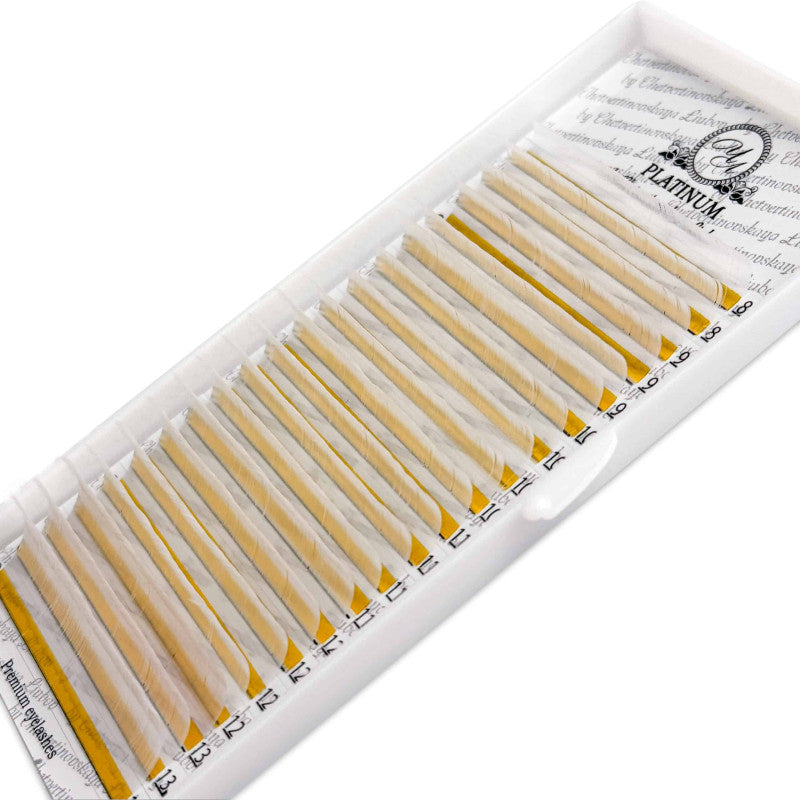 Eyelash Extensions Color White PLATINUM Curl L 0.07 8–14mm