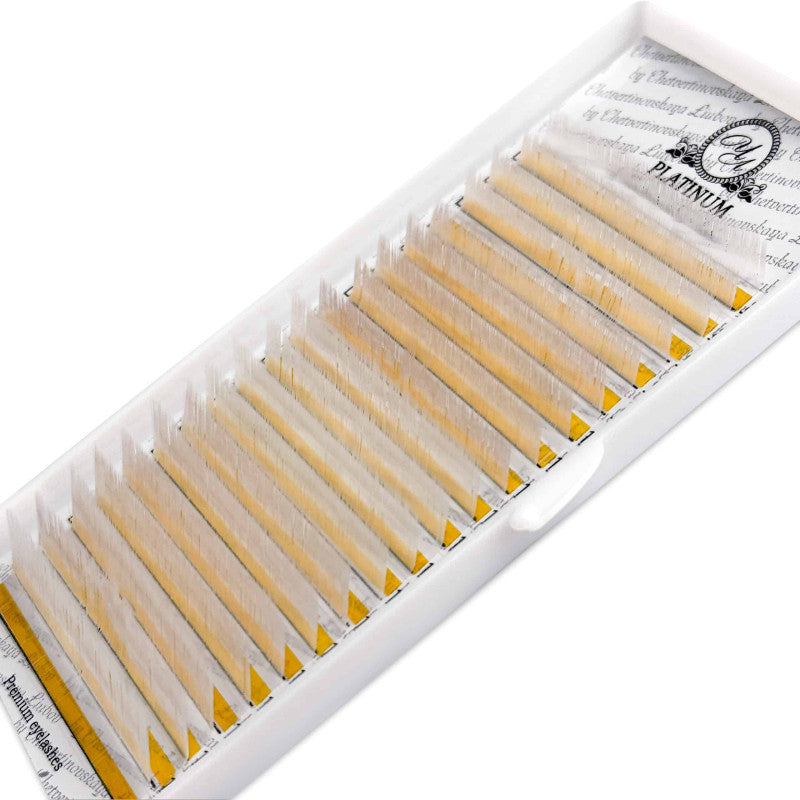 Eyelash Extensions Color White PLATINUM Curl L 0.07 8–14mm